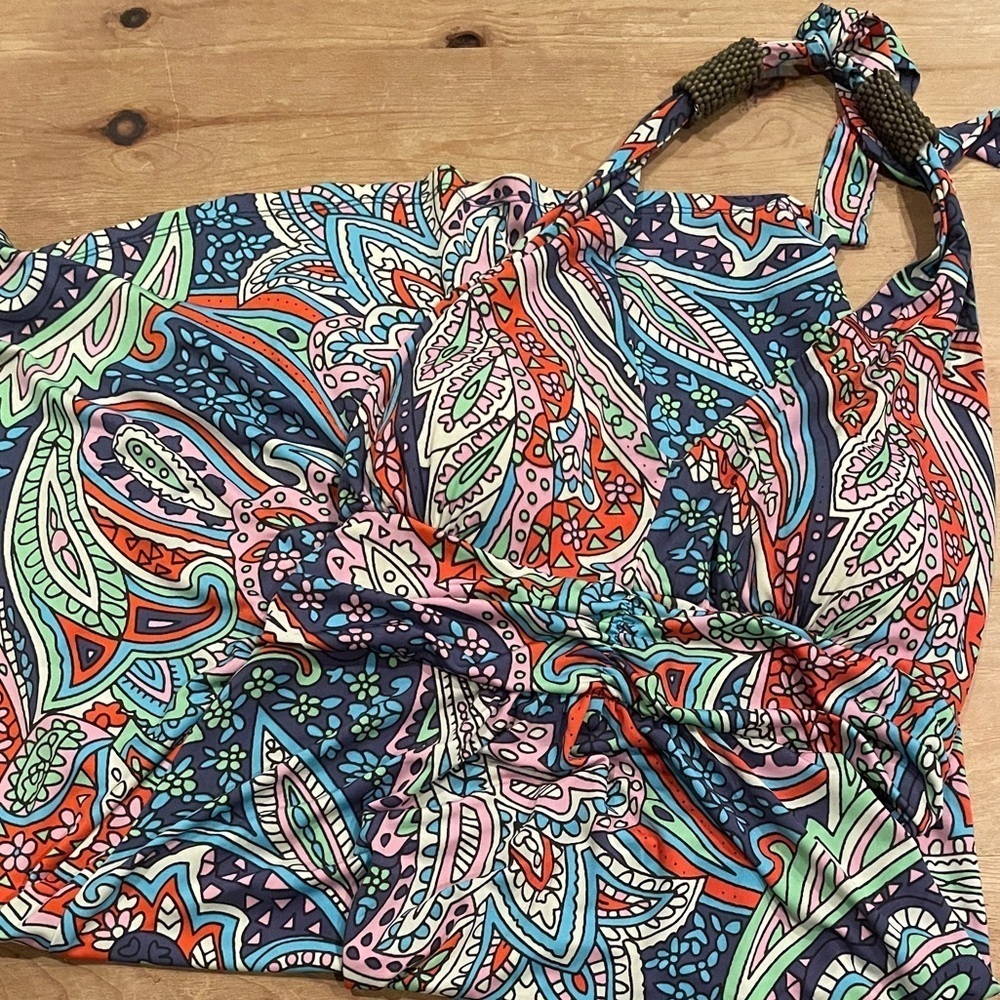 Talia Colorful Beaded Hippie Halter Dress Backless Festival Boho Coachella SM